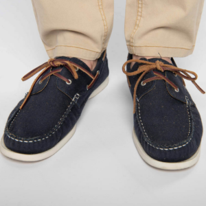 Chaussures Bateau Cuir Et Toile